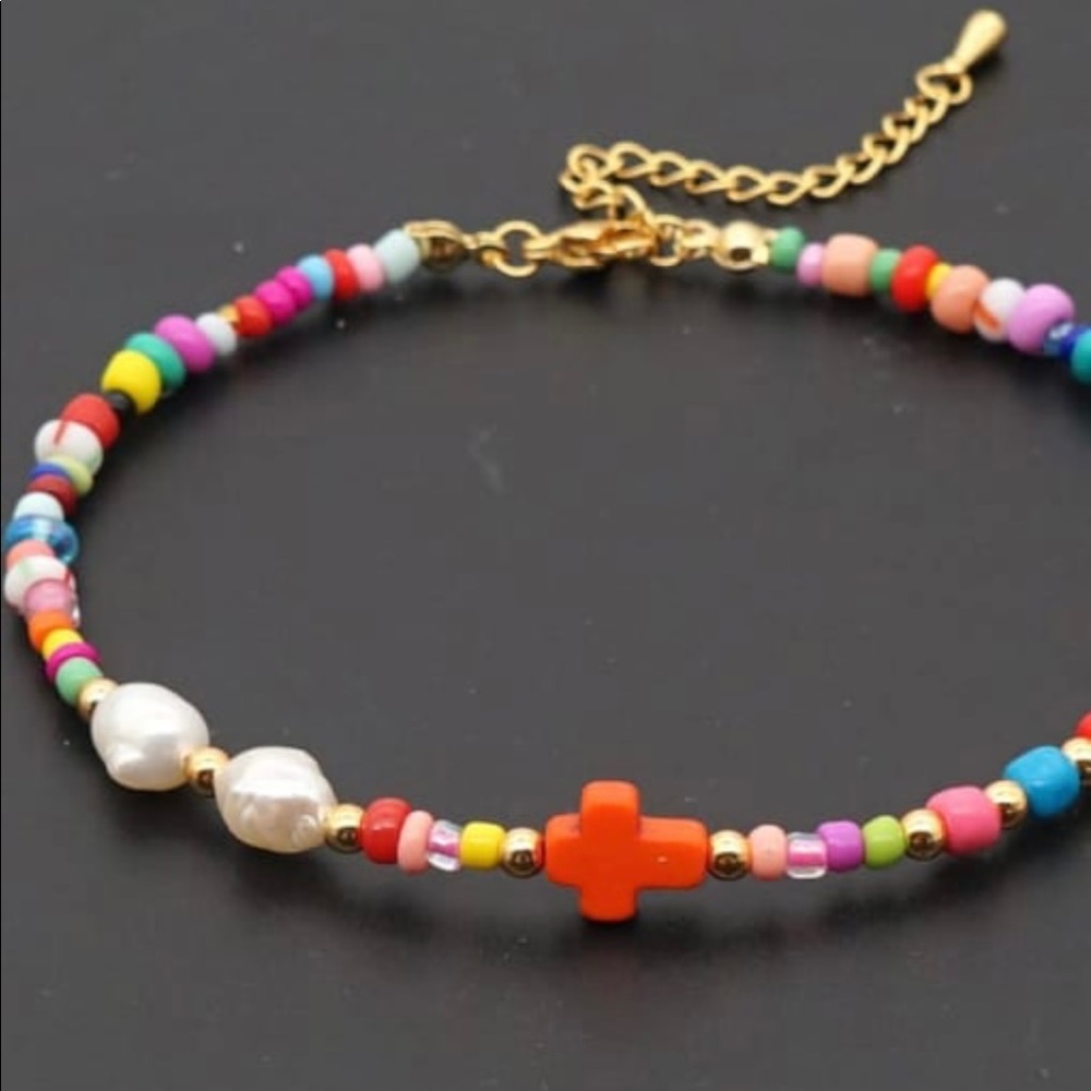 Orange cross Bohemia Anklet